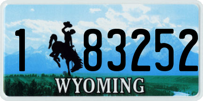 WY license plate 183252