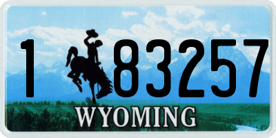 WY license plate 183257