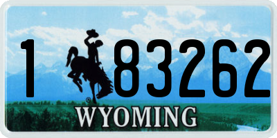 WY license plate 183262