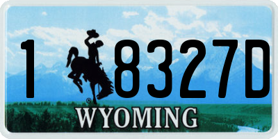 WY license plate 18327D