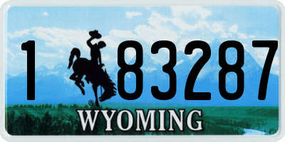 WY license plate 183287