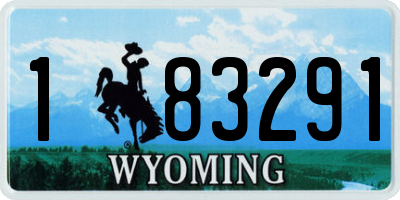 WY license plate 183291