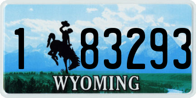 WY license plate 183293