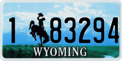 WY license plate 183294