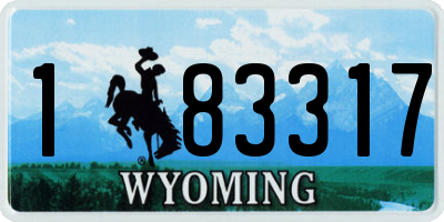 WY license plate 183317