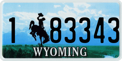 WY license plate 183343