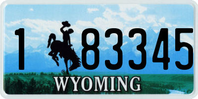 WY license plate 183345
