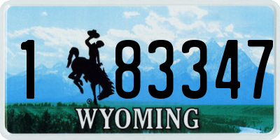 WY license plate 183347
