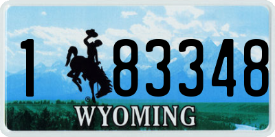 WY license plate 183348