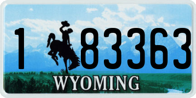 WY license plate 183363