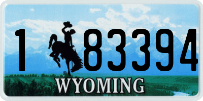 WY license plate 183394