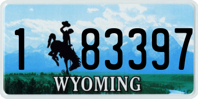 WY license plate 183397