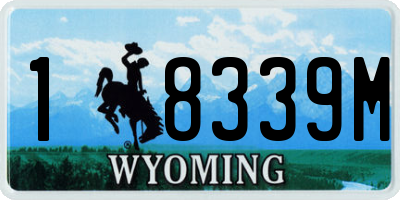 WY license plate 18339M