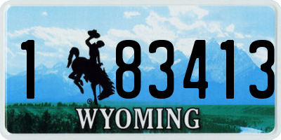 WY license plate 183413