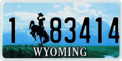 WY license plate 183414