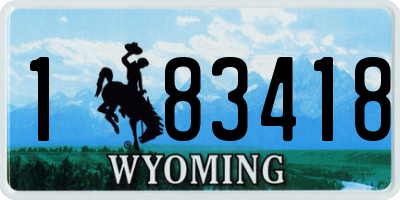 WY license plate 183418