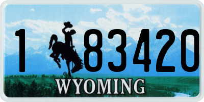 WY license plate 183420