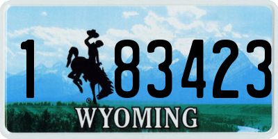 WY license plate 183423