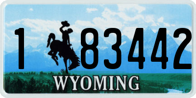 WY license plate 183442
