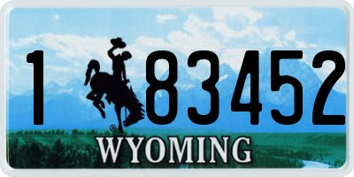WY license plate 183452