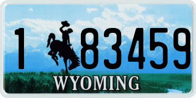 WY license plate 183459