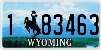 WY license plate 183463