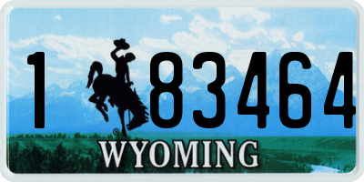WY license plate 183464