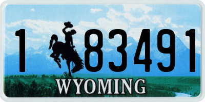 WY license plate 183491