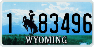 WY license plate 183496