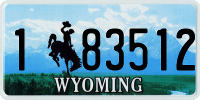 WY license plate 183512