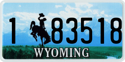 WY license plate 183518