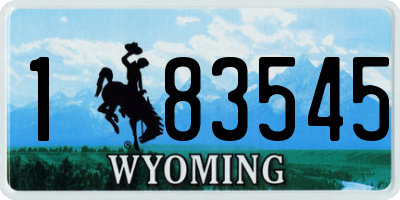 WY license plate 183545