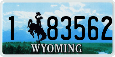 WY license plate 183562