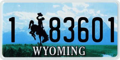 WY license plate 183601