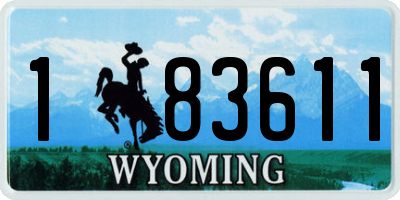 WY license plate 183611
