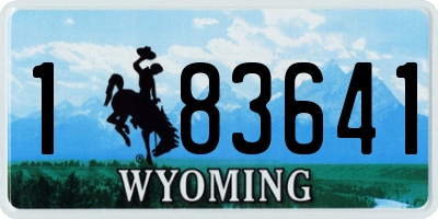 WY license plate 183641