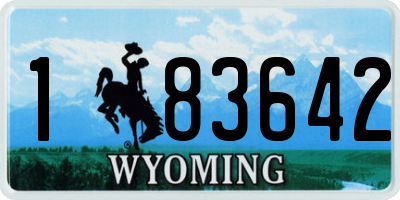 WY license plate 183642