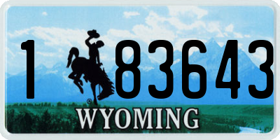 WY license plate 183643