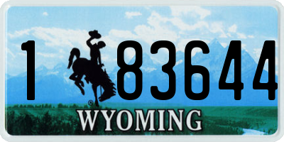 WY license plate 183644