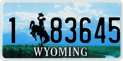 WY license plate 183645