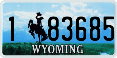 WY license plate 183685