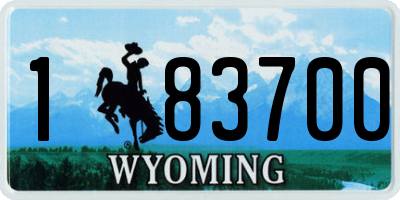 WY license plate 183700