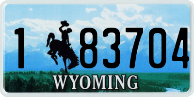 WY license plate 183704