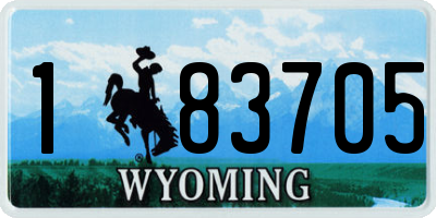 WY license plate 183705