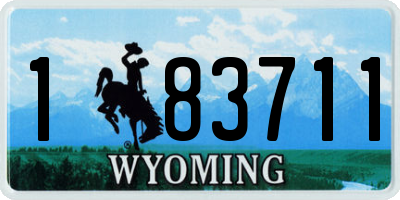 WY license plate 183711
