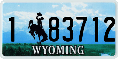 WY license plate 183712