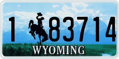 WY license plate 183714