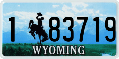 WY license plate 183719