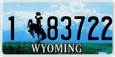 WY license plate 183722