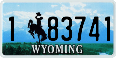 WY license plate 183741